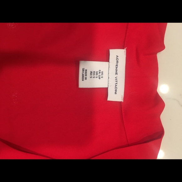 Red flowy blouse with tie collar - Picture 2 of 4